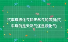 汽车烧液化气和天然气的区别(汽车烧的是天然气还是液化气)