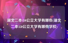 湖北二本450公立大学有哪些(湖北二本450公立大学有哪些学校)