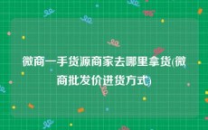 微商一手货源商家去哪里拿货(微商批发价进货方式)