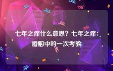 七年之痒什么意思？七年之痒：婚姻中的一次考验