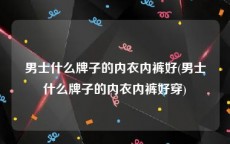 男士什么牌子的内衣内裤好(男士什么牌子的内衣内裤好穿)