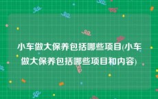 小车做大保养包括哪些项目(小车做大保养包括哪些项目和内容)