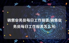销售业务员每日工作报表(销售业务员每日工作报表怎么写)