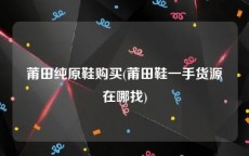 莆田纯原鞋购买(莆田鞋一手货源在哪找)