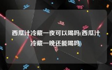 西瓜汁冷藏一夜可以喝吗(西瓜汁冷藏一晚还能喝吗)
