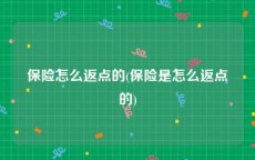 保险怎么返点的(保险是怎么返点的)