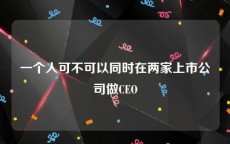 一个人可不可以同时在两家上市公司做CEO