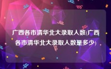 广西各市清华北大录取人数(广西各市清华北大录取人数是多少)