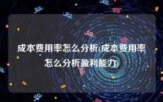 成本费用率怎么分析(成本费用率怎么分析盈利能力)