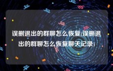误删退出的群聊怎么恢复(误删退出的群聊怎么恢复聊天记录)