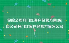 保险公司开门红客户经营方案(保险公司开门红客户经营方案怎么写)