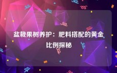 盆栽果树养护：肥料搭配的黄金比例探秘