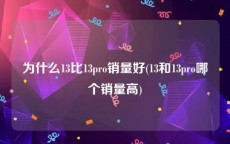 为什么13比13pro销量好(13和13pro哪个销量高)