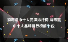 消毒湿巾十大品牌排行榜(消毒湿巾十大品牌排行榜前十名)