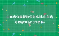 山东省分最低的公办本科(山东省分数最低的公办本科)