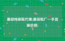 莆田纯原鞋代理(莆田鞋厂一手货源价格)