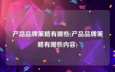 产品品牌策略有哪些(产品品牌策略有哪些内容)
