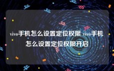 vivo手机怎么设置定位权限 vivo手机怎么设置定位权限开启