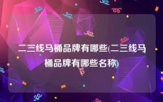 二三线马桶品牌有哪些(二三线马桶品牌有哪些名称)
