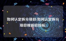 如何认定拆分项目(如何认定拆分项目规避招投标)