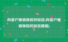 向客户推销保险的短信(向客户推销保险的短信模板)