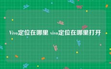 Vivo定位在哪里 vivo定位在哪里打开
