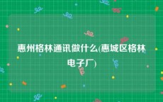 惠州格林通讯做什么(惠城区格林电子厂)