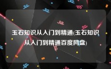 玉石知识从入门到精通(玉石知识从入门到精通百度网盘)