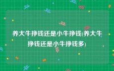 养大牛挣钱还是小牛挣钱(养大牛挣钱还是小牛挣钱多)
