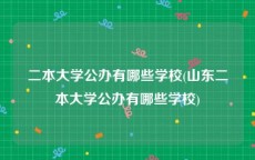 二本大学公办有哪些学校(山东二本大学公办有哪些学校)