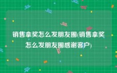 销售拿奖怎么发朋友圈(销售拿奖怎么发朋友圈感谢客户)