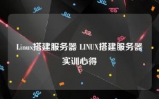 Linux搭建服务器 LINUX搭建服务器实训心得