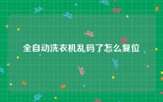 全自动洗衣机乱码了怎么复位