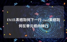 EXCEL表格如何下一行 excel表格如何在单元格内换行