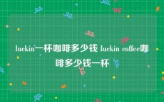 luckin一杯咖啡多少钱 luckin coffee咖啡多少钱一杯