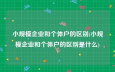 小规模企业和个体户的区别(小规模企业和个体户的区别是什么)