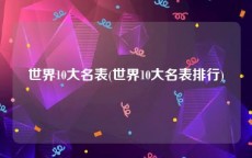世界10大名表(世界10大名表排行)