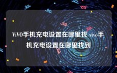 ViVO手机充电设置在哪里找 vivo手机充电设置在哪里找到
