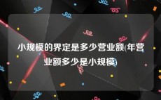 小规模的界定是多少营业额(年营业额多少是小规模)