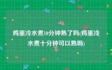 鸡蛋冷水煮10分钟熟了吗(鸡蛋冷水煮十分钟可以熟吗)