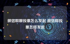 微信群聊投票怎么发起 微信群投票怎样发起