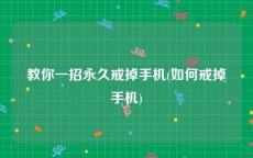 教你一招永久戒掉手机(如何戒掉手机)