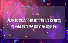 九牧和恒洁马桶哪个好(九牧和恒洁马桶哪个好 哪个质量更好)