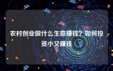 农村创业做什么生意赚钱？如何投资小又赚钱