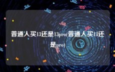 普通人买13还是13pro(普通人买13还是pro)