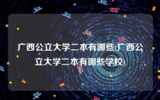 广西公立大学二本有哪些(广西公立大学二本有哪些学校)