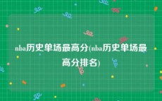 nba历史单场最高分(nba历史单场最高分排名)