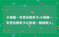 小规模一年营业额多少(小规模一年营业额多少让转成一般纳税人)