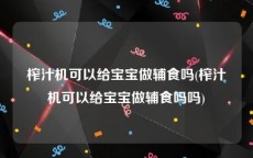 榨汁机可以给宝宝做辅食吗(榨汁机可以给宝宝做辅食吗吗)