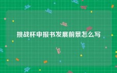 挑战杯申报书发展前景怎么写